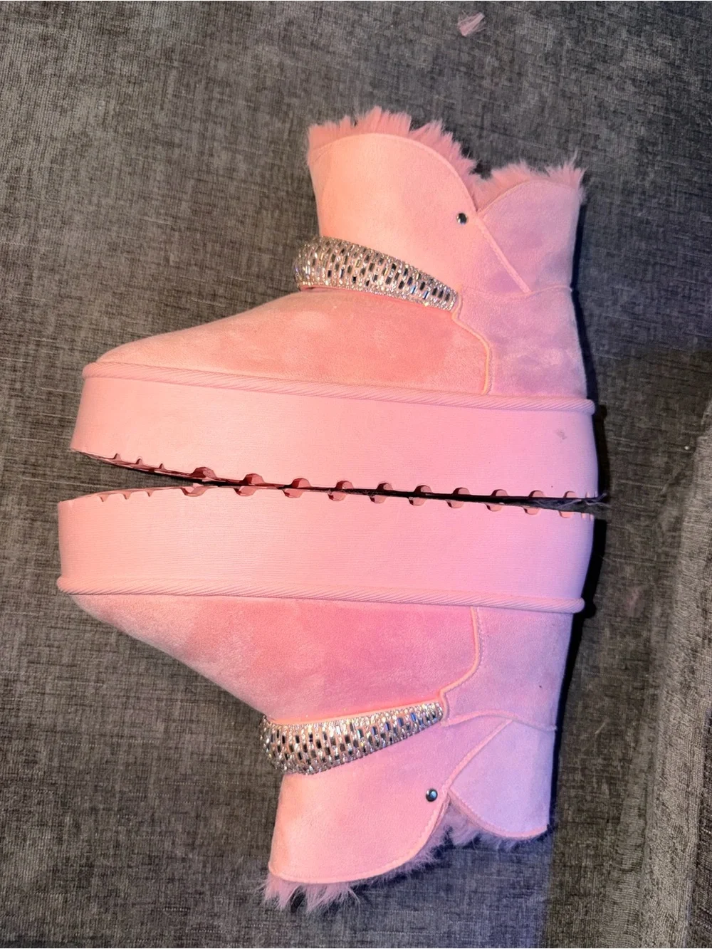 ROUCE Women’s Pink Faux Fur‎ Platform Winter Boots Size 40  us 9